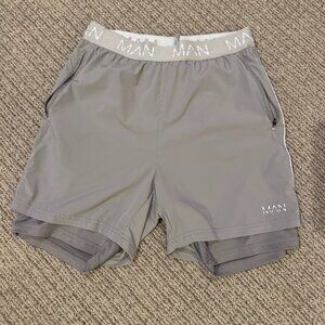 Gray boohooMAN Gym/Training Shorts - Medium
